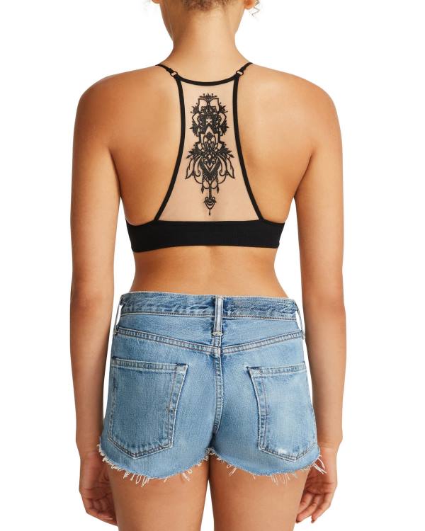 Tops Steve Madden The Ella Mesh Bralette Feminino Pretas | SM-458MI