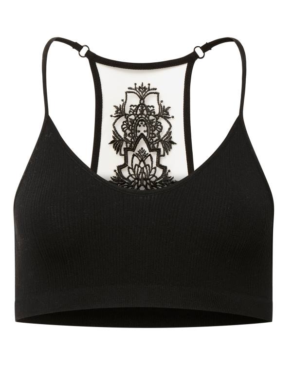 Tops Steve Madden The Ella Mesh Bralette Feminino Pretas | SM-458MI