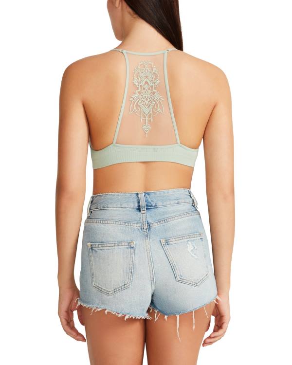 Tops Steve Madden The Ella Mesh Bralette Sage Feminino Verdes | SM-529KR