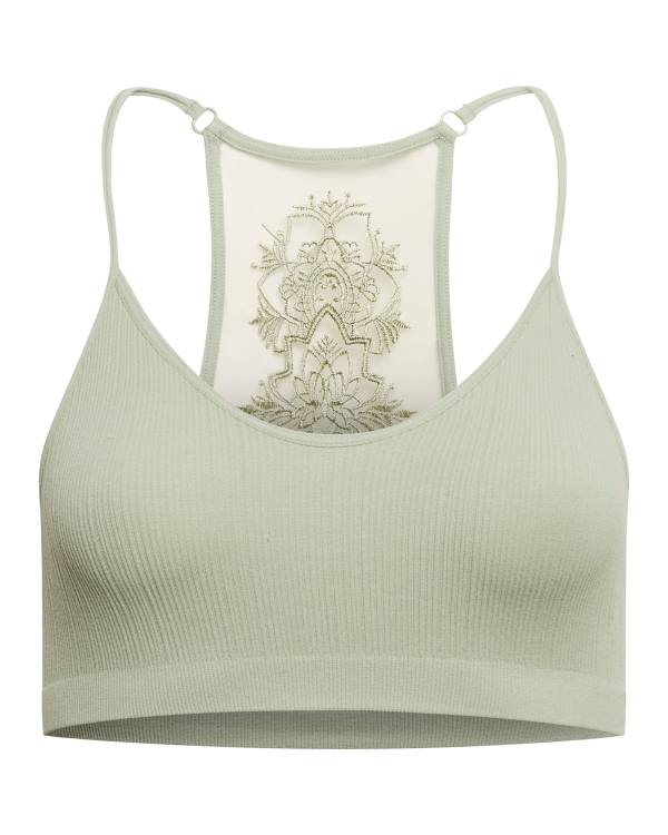 Tops Steve Madden The Ella Mesh Bralette Sage Feminino Verdes | SM-529KR