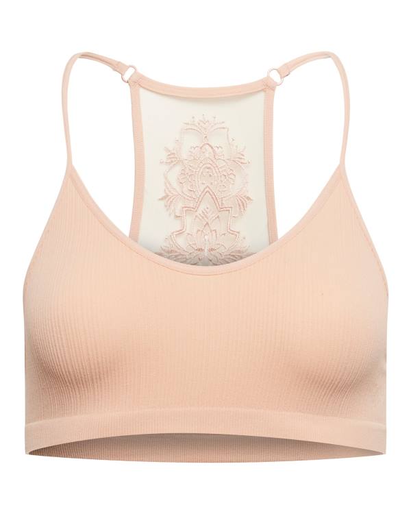 Tops Steve Madden The Ella Mesh Bralette Tan Feminino Marrom | SM-538CK