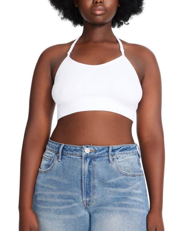 Tops Steve Madden The Ella Mesh Bralette Plus Feminino Branco | SM-562UV