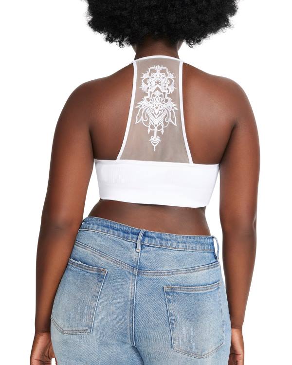 Tops Steve Madden The Ella Mesh Bralette Plus Feminino Branco | SM-562UV