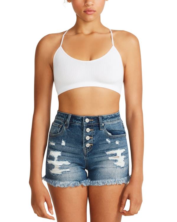 Tops Steve Madden The Ella Mesh Bralette Feminino Branco | SM-683UP