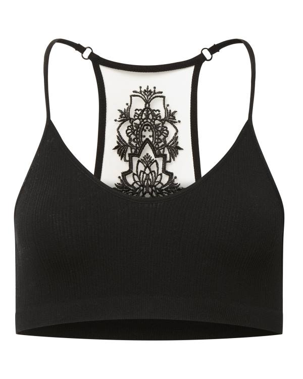 Tops Steve Madden The Ella Mesh Bralette Plus Feminino Pretas | SM-701ZV