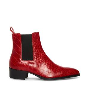 Botas Steve Madden Dex-c Crocodile Masculino Vermelhas | SM-296YL