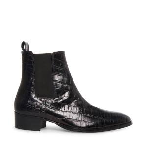 Botas Steve Madden Dex-c Crocodile Masculino Pretas | SM-840YF