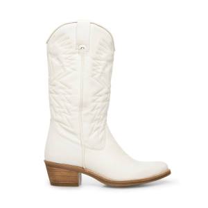 Botas Steve Madden Hayward Couro Feminino Branco | SM-598ZR