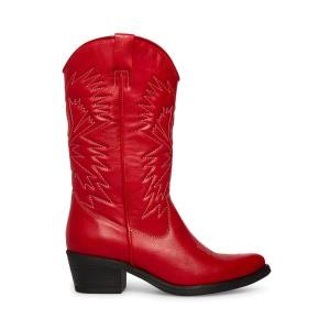 Botas Steve Madden Hayward Couro Feminino Vermelhas | SM-874FH