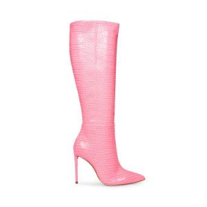 Botas Steve Madden Idina Crocodile Feminino Rosa | SM-486TB