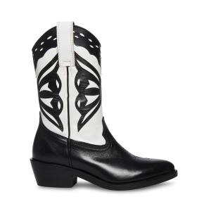 Botas Steve Madden Laredo-m Feminino Pretas Branco | SM-024XN