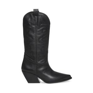 Botas Steve Madden West Couro Feminino Pretas | SM-512MG