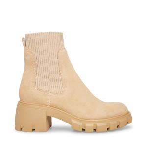 Botins Steve Madden Hutch Sand Camurça Feminino Marrom | SM-521CA