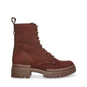 Botins Steve Madden Jamisyn Nubuck Feminino Marrom | SM-570HY