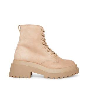 Botins Steve Madden Malvina Taupe Camurça Feminino Cinzentas Marrom | SM-841SL