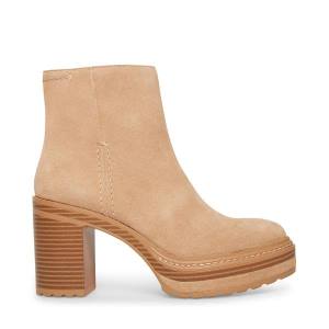 Botins Steve Madden Shaniya Sand Camurça Feminino Marrom | SM-259CV