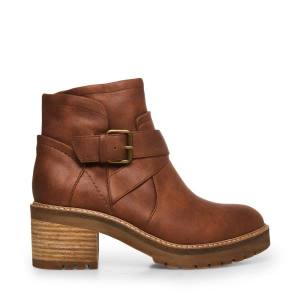 Botins Steve Madden Vanessah Cognac Feminino Marrom | SM-769IY