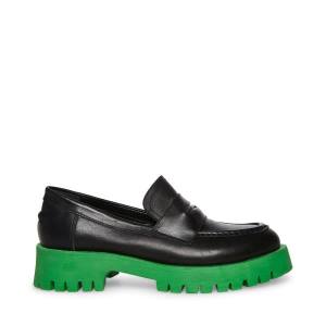 Loafers Steve Madden Lawrence Feminino Pretas Verdes | SM-402SK