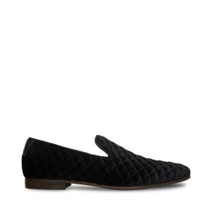 Loafers Steve Madden Quintin Velvet Masculino Pretas | SM-084RP