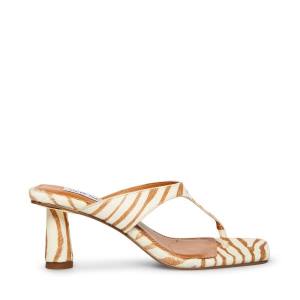 Salto Alto Steve Madden Alexina Tan Pony Heel Feminino Marrom Branco | SM-835ZW