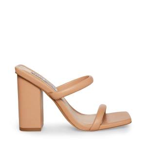 Salto Alto Steve Madden Blake Tan Heel Feminino Marrom | SM-826XJ