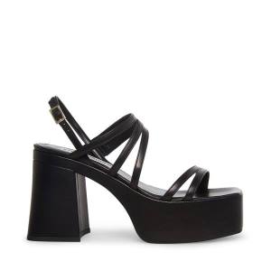 Salto Alto Steve Madden Bossy Couro Heel Feminino Pretas | SM-371QU