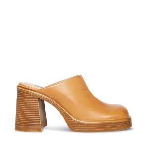 Salto Alto Steve Madden Flirtie Tan Couro Heel Feminino Marrom | SM-945FX