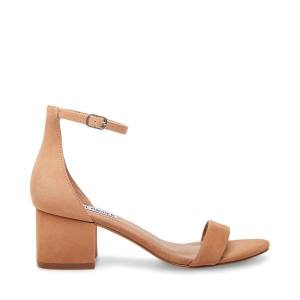 Salto Alto Steve Madden Irenee Tan Nubuck Heel Feminino Marrom | SM-085TF