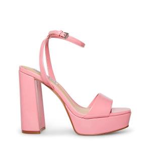 Salto Alto Steve Madden Lessa Envernizados Heel Feminino Rosa | SM-957RN