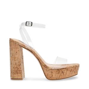 Salto Alto Steve Madden Lessa Heel Feminino Clear | SM-012GD