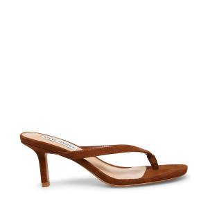 Salto Alto Steve Madden Melrose Chestnut Camurça Heel Feminino Marrom | SM-190NZ