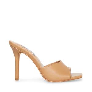 Salto Alto Steve Madden Signal Tan Couro Heel Feminino Bege | SM-530YR