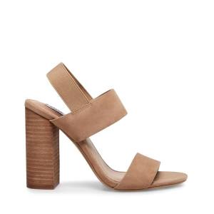 Salto Alto Steve Madden Sunbeam Tan Heel Feminino Marrom | SM-213DI