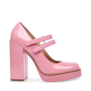 Salto Alto Steve Madden Twice Envernizados Heel Feminino Rosa | SM-651FY