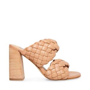 Salto Alto Steve Madden Twisted Tan Heel Feminino Marrom | SM-258DE