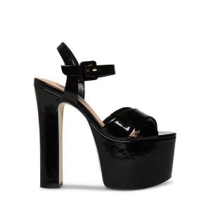 Salto Alto Steve Madden Vaida Envernizados Heel Feminino Pretas | SM-937PY