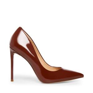 Salto Alto Steve Madden Vala Cognac Heel Feminino Marrom Escuro | SM-891WB