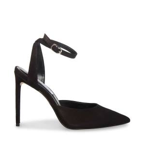 Salto Alto Steve Madden Vase Nubuck Heel Feminino Pretas | SM-859SR