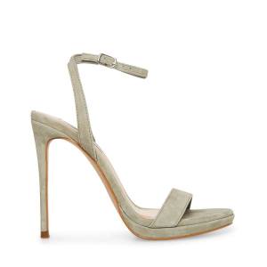 Salto Alto Steve Madden Wafer Camurça Heel Feminino Verdes | SM-956XR