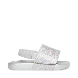 Sandalias Steve Madden Abrooks Glitter Criança Prateadas | SM-439AY