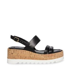 Sandalias Steve Madden Athena Couro Feminino Pretas | SM-563MV