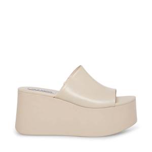 Sandalias Steve Madden Christa Bone Couro Feminino Bege | SM-281HU