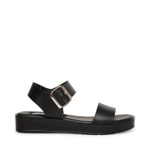 Sandalias Steve Madden Destined Couro Feminino Pretas | SM-586CI