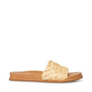 Sandalias Steve Madden Dua Natural Raffia Feminino Bege | SM-490KR