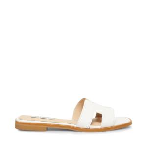 Sandalias Steve Madden Hadyn Couro Feminino Branco | SM-753PO