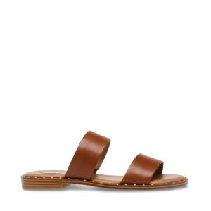 Sandalias Steve Madden Ivara Cognac Couro Feminino Marrom | SM-430GH