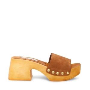 Sandalias Steve Madden Izzy Camurça Feminino Marrom | SM-653XY