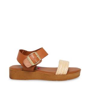 Sandalias Steve Madden Jdestind Raffia Criança Marrom | SM-369KO