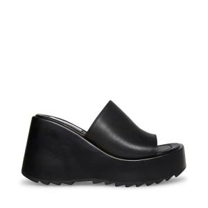 Sandalias Steve Madden Pepe30 Couro Feminino Pretas | SM-240LP