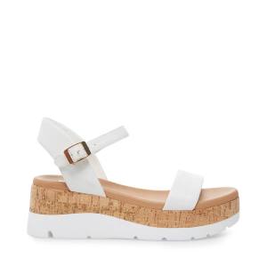 Sandalias Steve Madden Roselita Couro Feminino Branco | SM-387RV